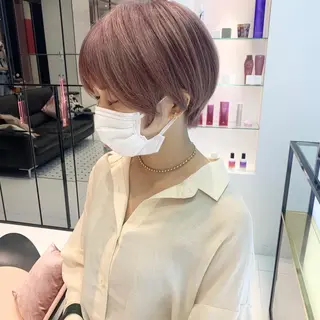 ショート カラー ハッシュカット/ハイ トーン/MANAMIのヘアスタイル