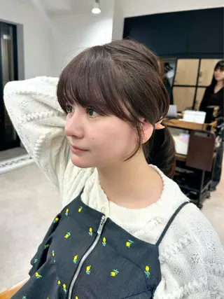 セミロング カラー パーマ ヘアアレンジ メンズ キッズ レイヤーカット 🌿顔まわりカットのヘアスタイル
