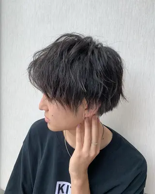 ミディアム パーマ メンズ 【メンズ縮毛矯正】 田中秀斗のヘアスタイル