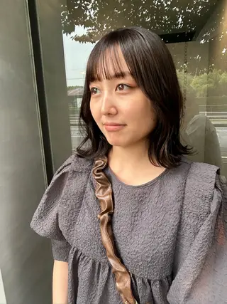 ミディアム カラー 井手 素子のヘアスタイル