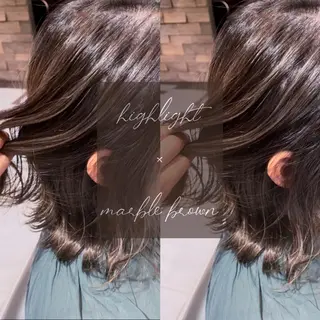 ミディアム カラー 川越 輝梨奈のヘアスタイル