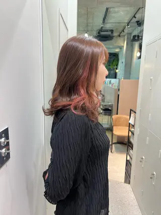 ロング カコ/レイヤーカット ヘアアレンジのヘアスタイル