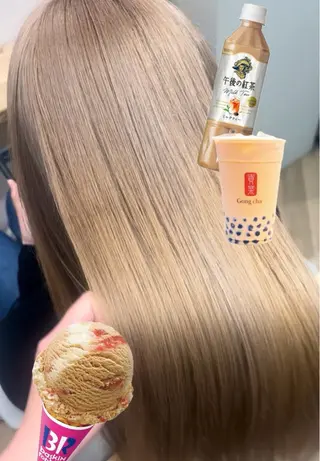 ロング カラー 岡山ハイトーン・ ルーツカラー/こもものヘアスタイル