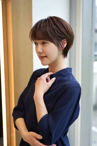ショート 透明感カラー/伊藤 陸/soigneのヘアスタイル