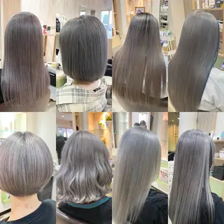 セミロング カラー 🌈派手髪ハイトーン 🌈鈴木亮太🌈のヘアスタイル