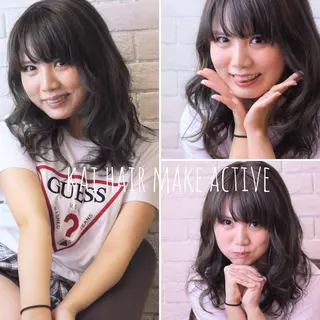 セミロング カラー 坂東 秀幸のヘアスタイル