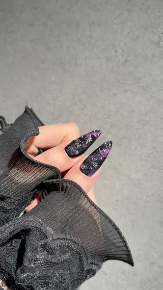 ネイル I-nailロング /ワンホン/キラキラのネイルデザイン