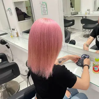 セミロング カラー 暖色🩷透明感カラー ♡Maika♡のヘアスタイル