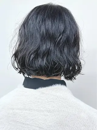 ミディアム パーマ 小顔ボブ/お悩み解決 /ボブパーマ/とういのヘアスタイル
