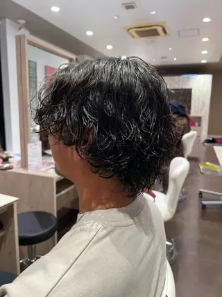 ミディアム パーマ メンズ 諸橋 陸斗のヘアスタイル