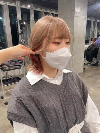 ショート カラー パーマ ヘアアレンジ メンズ キッズ ネイル マツエク・マツパ アイブロウ 透明感カラー・レイヤ ー🎀amika🎀のヘアスタイル