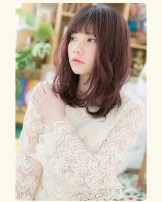 セミロング cover　hair　bliss上尾店所属・中舘 安津子のヘアスタイル