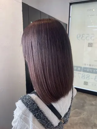 ミディアム 縮毛矯正🐼暖色 根本侑季のヘアスタイル