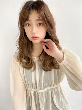 ロング カラー パーマ ヘアアレンジ 🥣 hashi 🛋️のヘアスタイル