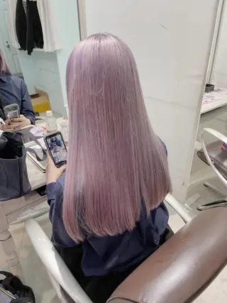 ロング カラー ヘアアレンジ メンズ キッズ 💟Chloe原宿店 🩶ハイトーンのヘアスタイル