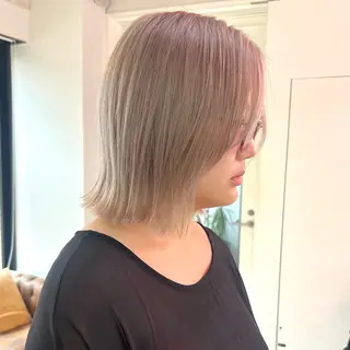 ショート カラー パーマ ヘアアレンジ メンズ 🧨ブリーチー×ボブ レイヤー💎じゅえるのヘアスタイル