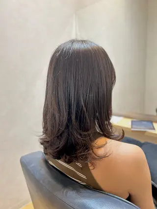 ミディアム パーマ 児玉 りなのヘアスタイル