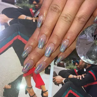 セミロング カラー キッズ ネイル 💎ビューティサロン 湘南　RIRAN💎のネイルデザイン