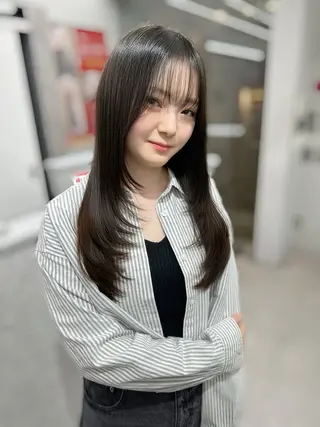 ロング 京都レイヤーカット/ 縮毛矯正/羽柴りくのヘアスタイル