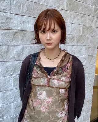 ショート カラー オリーブ/縮毛♡ Natsuno🩰のヘアスタイル