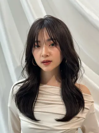 セミロング 前髪顔まわりカット 🌈中村海聖のヘアスタイル