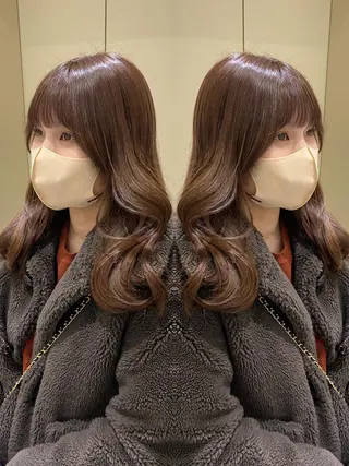 ロング カラー men'ssalon Zina天神所属・✨髪質改善/顔周りカ ット/縮毛矯正✨三隅のヘアスタイル