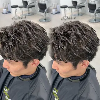 ショート カラー メンズ 表参道/ハイライト バレイヤージュのヘアスタイル