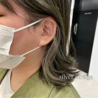 ショート カラー 切りっぱなしボブイヤ リングカラー清水隆央のヘアスタイル