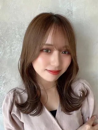 セミロング カラー 🧡くびれヘア/前髪 顔周り🧡久原結衣のヘアスタイル