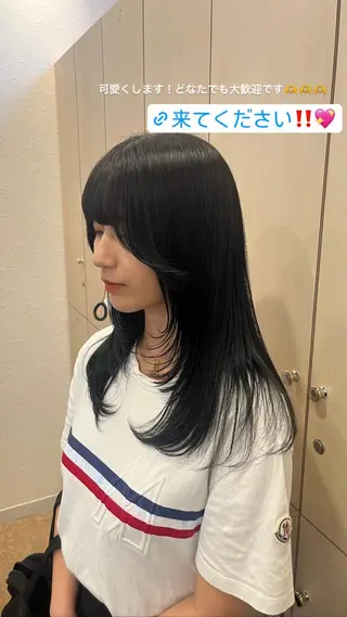 ロング カラー 服部 沙弥佳のヘアスタイル
