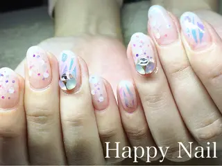ショート ミディアム セミロング ロング ネイル Happy Nailのネイルデザイン