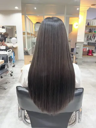 ロング パーマ 髪質改善🩵艶髪 ストレート🩵山口のヘアスタイル