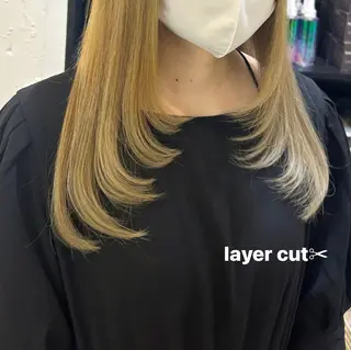 ロング 🌷ラベンダーピンク 顔まわり🌷ねいろのヘアスタイル