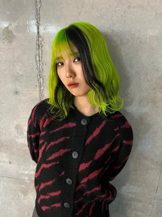 カラー はなえ/ブリーチ/複 雑履歴修正のヘアスタイル