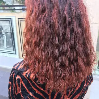 ミディアム カラー AMI ウルフパーマ/メンズのヘアスタイル