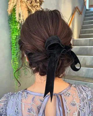 ミディアム ヘアアレンジ 橘 裕花のヘアスタイル