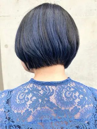 ミディアム カラー 小顔ボブ/お悩み解決 /ボブパーマ/とういのヘアスタイル