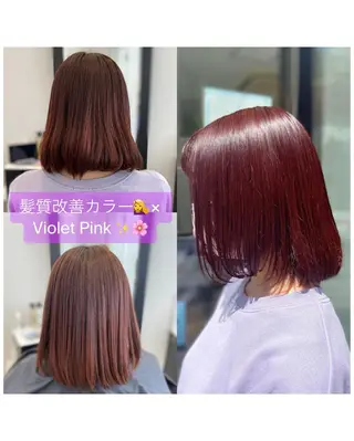 ミディアム YASU🍎CUT 赤系カラー/ヘアケアのヘアスタイル