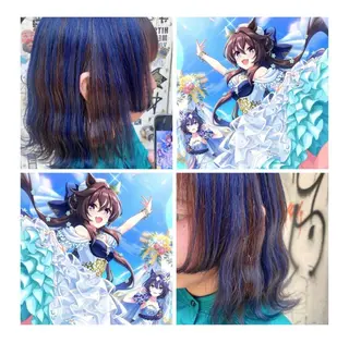 ミディアム カラー GARU-ガル-所属・TSUNO🦖 派手髪/オタク美容師のヘアスタイル