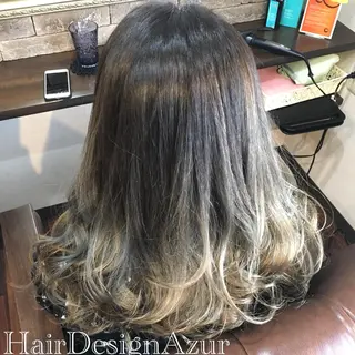 セミロング カラー HairDesign Azurのヘアスタイル