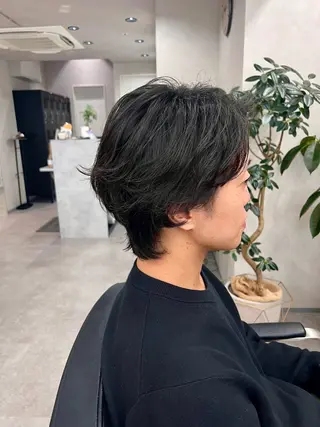 メンズ 艶ボブ🤎暖色カラー 縮毛矯正/メンズ💈のヘアスタイル