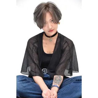 ショート ミディアム セミロング カラー 江上拓郎/ショート /酸性ストレートのヘアスタイル