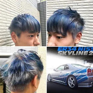 ショート カラー メンズ "PEPPU "所属・🌈推し色派手髪 ハイトーンShinのヘアスタイル