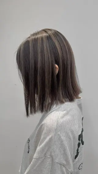 ミディアム カラー ほの カラー特化/ ブリーチ/ボブのヘアスタイル