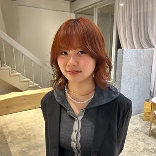 ミディアム カラー 木下 由那のヘアスタイル