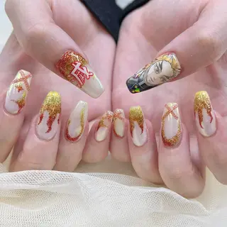 ロング ネイル 池袋痛ネイル Nok. 渡辺のネイルデザイン