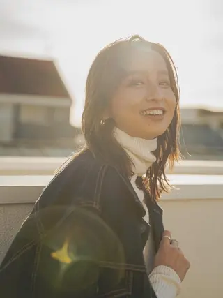 ミディアム 柳下 涼のヘアスタイル