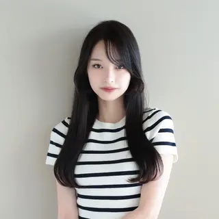 セミロング Nanako。/韓国 ヘア/顔周りカットのヘアスタイル