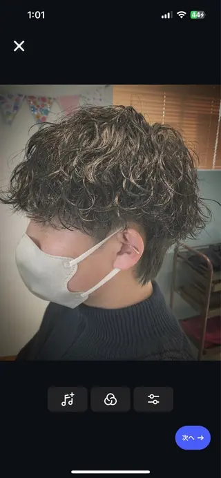 ミディアム パーマ メンズ hair made core所属・メンズスタイル 櫻井康太のヘアスタイル