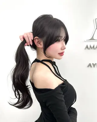 ロング カラー 🇰🇷韓国風くびれ ヘア🇰🇷中村優大のヘアスタイル